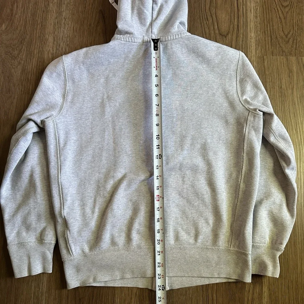 Polo Ralph Lauren Hoodie Sweatshirt Mens Medium Gray Full Zip Fleece Lined Logo